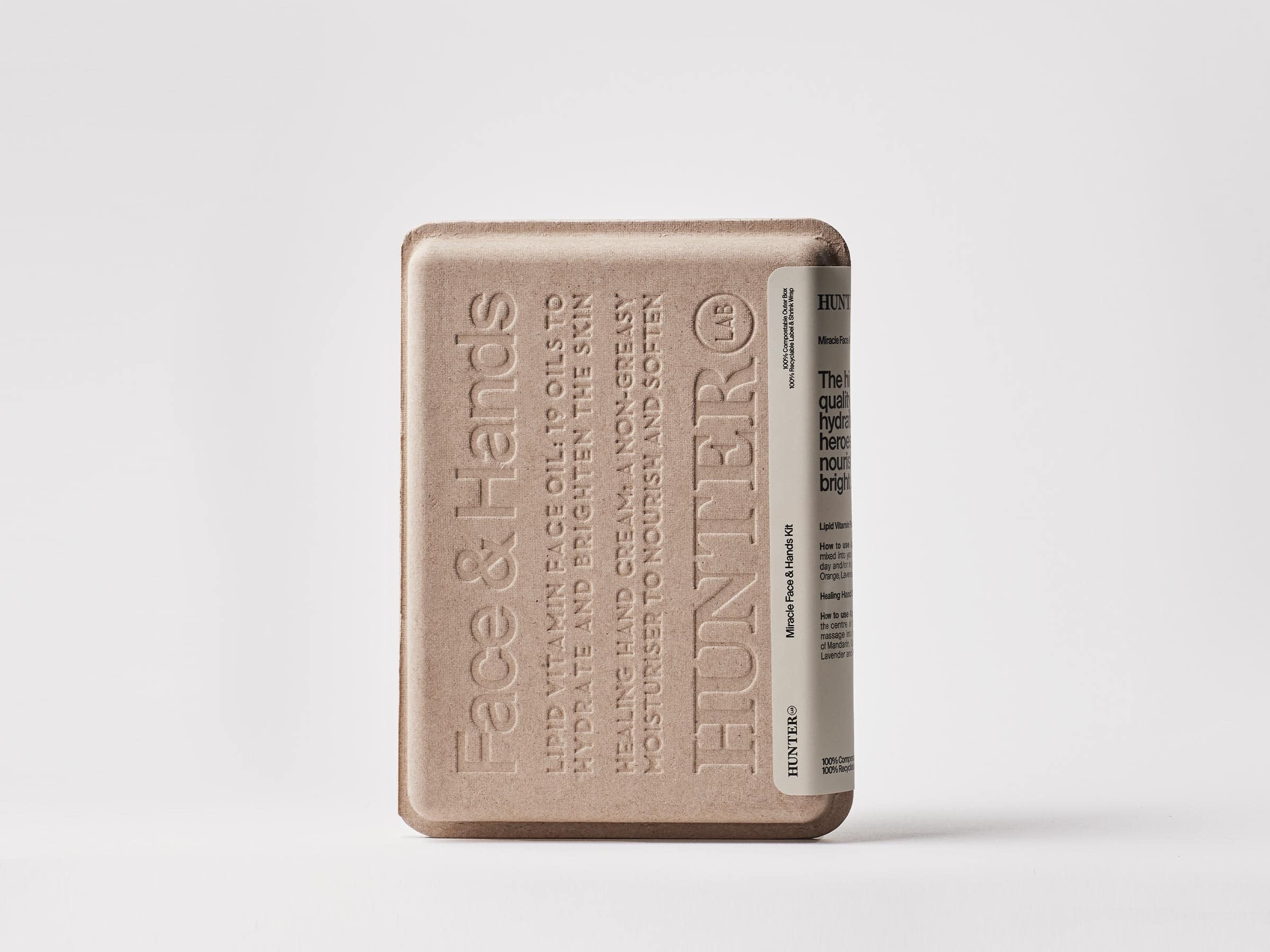 Hunter Lab Sustainable Luxury Packaging; Face and Hands - Front