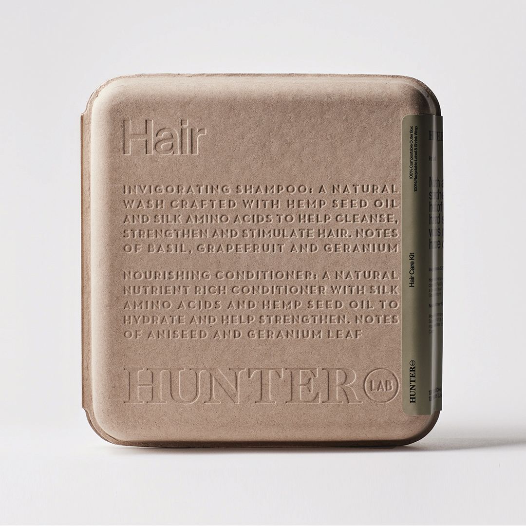 Hunter Lab Sustainable Luxury Packaging; Hair - Front